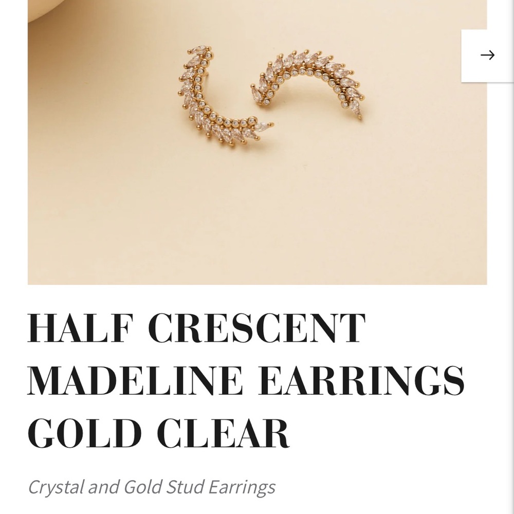 NWOT Mignonne Gavigan Half Crescent Madeline Earrings